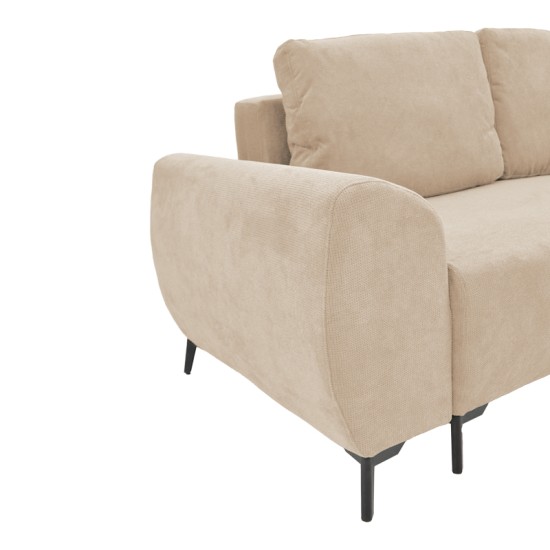 Kαναπές κρεβάτι τριθέσιος αναστρέψιμος Settee pakoworld ύφασμα με αποθηκευτικό χώρο σε μπεζ απόχρωση 286x204x93εκ Kαναπές κρεβάτι τριθέσιος αναστρέψιμος Settee pakoworld ύφασμα με αποθηκευτικό χώρο σε μπεζ απόχρωση 286x204x93εκ