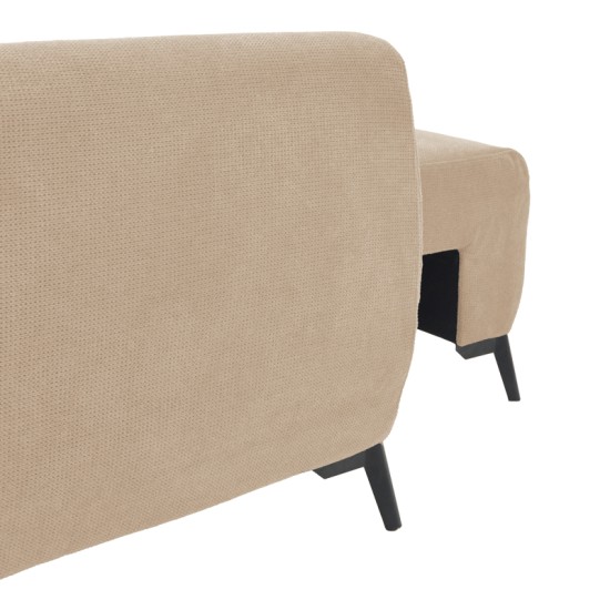 Kαναπές κρεβάτι τριθέσιος αναστρέψιμος Settee pakoworld ύφασμα με αποθηκευτικό χώρο σε μπεζ απόχρωση 286x204x93εκ Kαναπές κρεβάτι τριθέσιος αναστρέψιμος Settee pakoworld ύφασμα με αποθηκευτικό χώρο σε μπεζ απόχρωση 286x204x93εκ
