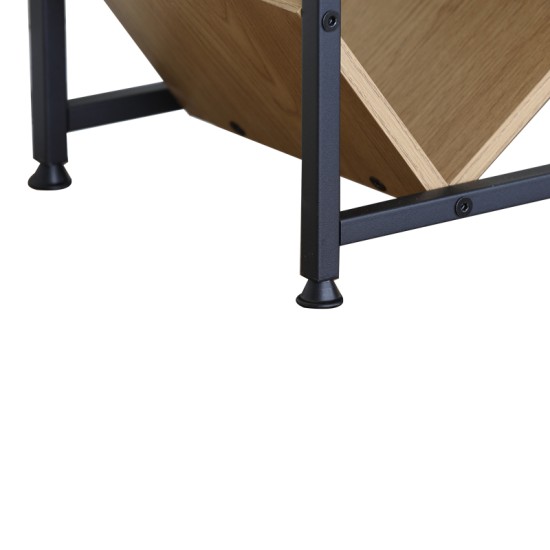 Βιβλιοθήκη Orunta pakoworld oak- μαύρο μέταλλο 40x26.5x125εκ