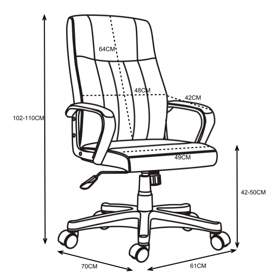 Καρέκλα γραφείου διευθυντή Roby pakoworld με pu χρώμα μαύρο