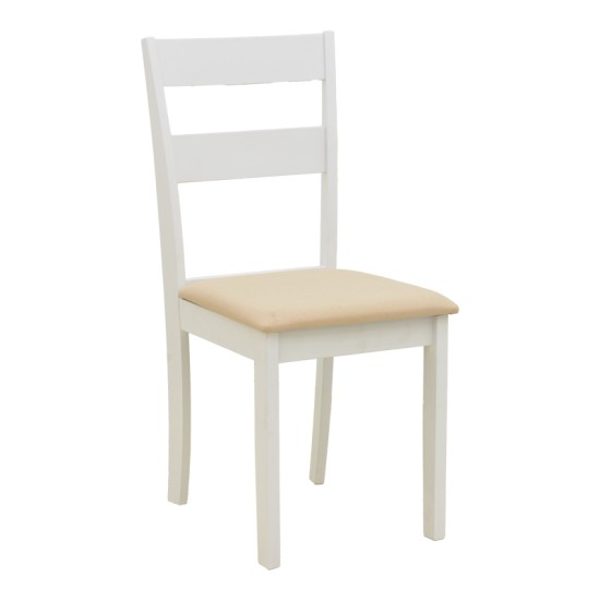 Καρέκλα Dallan pakoworld rubberwood λευκό 40x47.5x89εκ Καρέκλα Dallan pakoworld rubberwood λευκό 40x47.5x89εκ