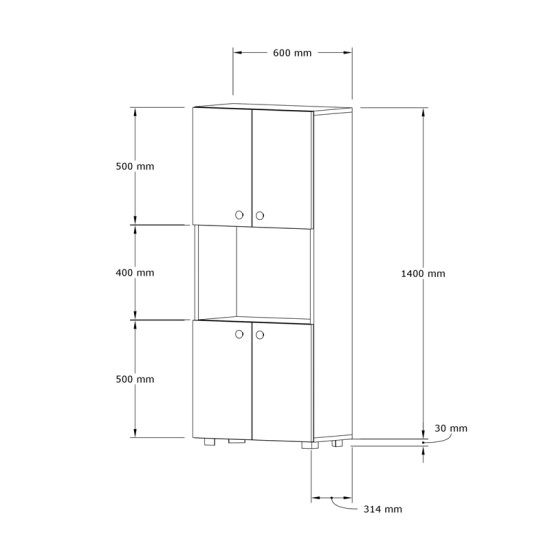 Στήλη Guzel pakoworld σε λευκή απόχρωση 60x31.4x140εκ Στήλη Guzel pakoworld σε λευκή απόχρωση 60x31.4x140εκ