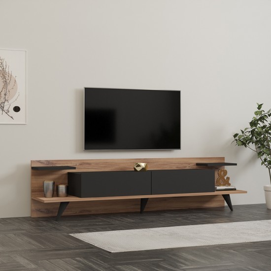 Έπιπλο τηλεόρασης Astry pakoworld καρυδί με ανθρακί 180x36,8x45εκ