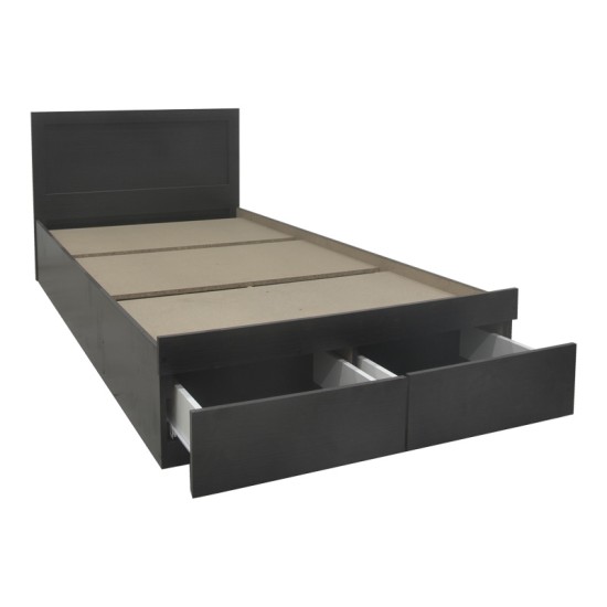 Κρεβάτι Olympus pakoworld με συρτάρι σε wenge απόχρωση 140x200εκ