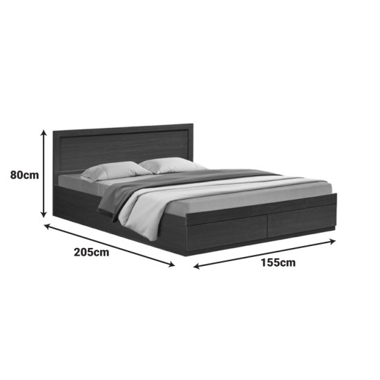 Κρεβάτι Olympus pakoworld με συρτάρι σε wenge απόχρωση 150x200εκ