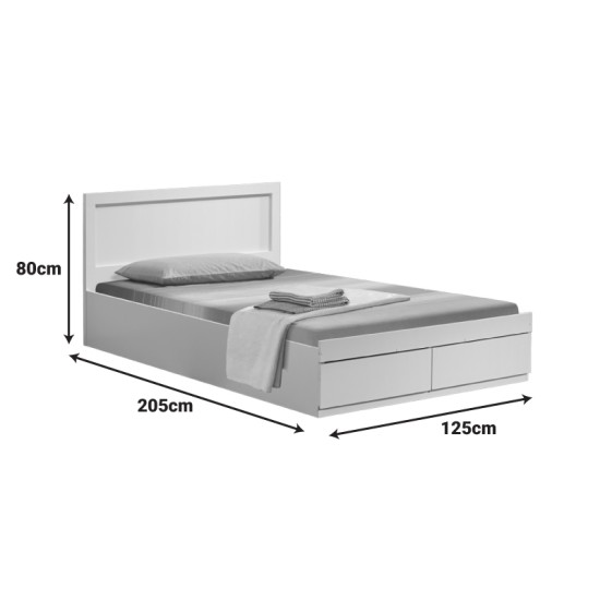 Κρεβάτι Olympus pakoworld με συρτάρι σε λευκή απόχρωση 120x200εκ Κρεβάτι Olympus pakoworld με συρτάρι σε λευκή απόχρωση 120x200εκ