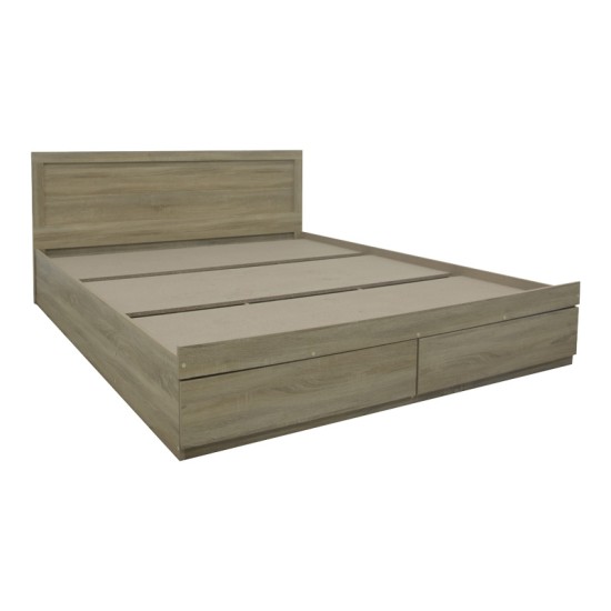 Κρεβάτι Olympus pakoworld με συρτάρι σε sonoma απόχρωση 160x200εκ