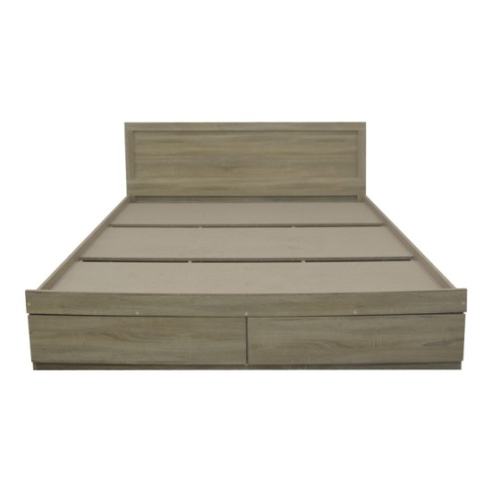 Κρεβάτι Olympus pakoworld με συρτάρι σε sonoma απόχρωση 160x200εκ