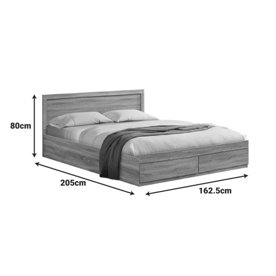 Κρεβάτι Olympus pakoworld με συρτάρι σε wenge απόχρωση 160x200εκ