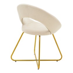 Καρέκλα Valentina pakoworld μπεζ βελούδο-χρυσό πόδι 65x60x82εκ Καρέκλα Valentina pakoworld μπεζ βελούδο-χρυσό πόδι 65x60x82εκ