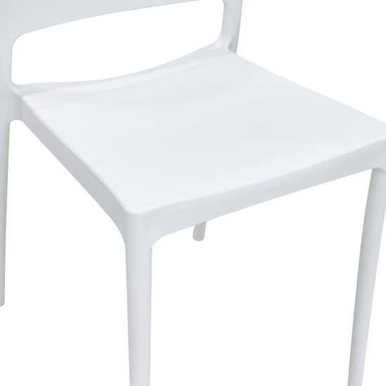 Καρέκλα Fenxy pakoworld pp σε λευκή απόχρωση 38x42x77εκ