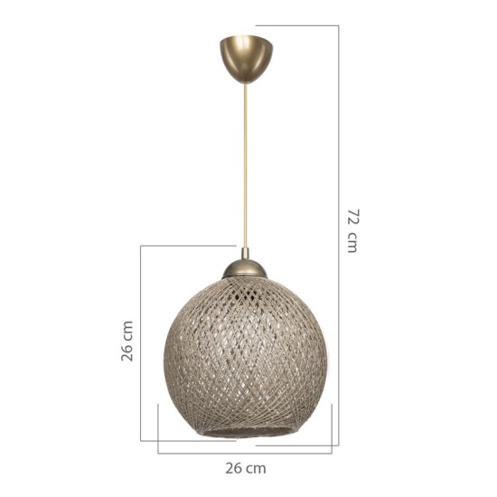 Φωτιστικό οροφής μονόφωτο Leshia pakoworld Ε27 καφέ Φ26x26εκ Φωτιστικό οροφής μονόφωτο Leshia pakoworld Ε27 καφέ Φ26x26εκ