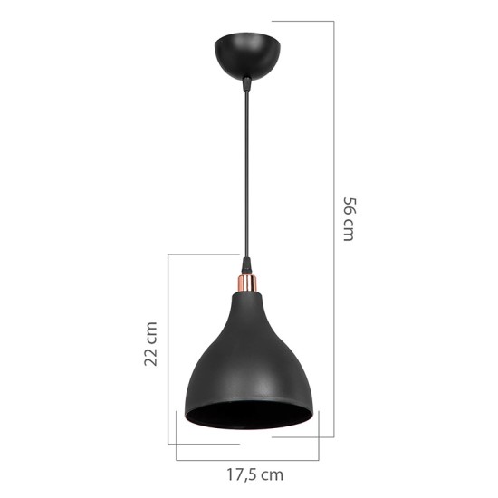 Φωτιστικό οροφής μονόφωτο Lofty pakoworld Ε27 μαύρο Φ18x22εκ Φωτιστικό οροφής μονόφωτο Lofty pakoworld Ε27 μαύρο Φ18x22εκ