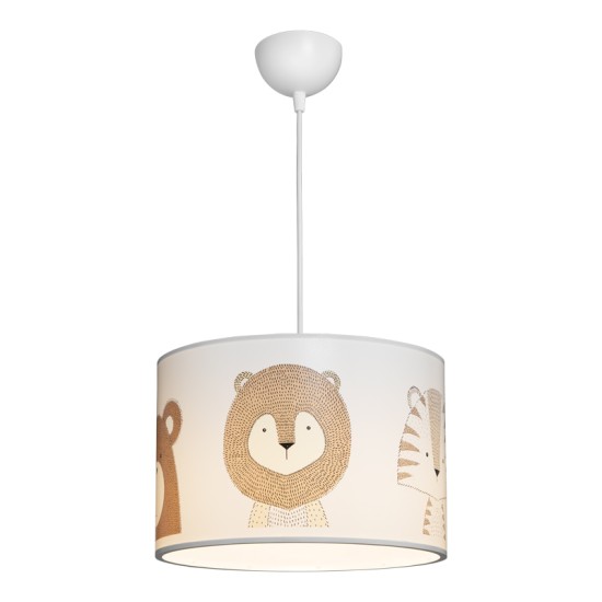 Παιδικό φωτιστικό οροφής Safari pakoworld led E27 πολύχρωμο PVC Φ30x20εκ