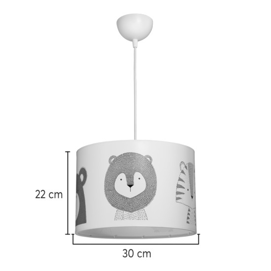 Παιδικό φωτιστικό οροφής Safari pakoworld led E27 πολύχρωμο PVC Φ30x20εκ