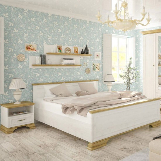 Κομοδίνο Jaden pakoworld golden oak-λευκό antique 49x41x47εκ Κομοδίνο Jaden pakoworld golden oak-λευκό antique 49x41x47εκ