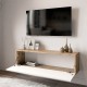 Έπιπλο τηλεόρασης επιτοίχιο Serit pakoworld λευκό-oak 100x31,5x29,5εκ Έπιπλο τηλεόρασης επιτοίχιο Serit pakoworld λευκό-oak 100x31,5x29,5εκ