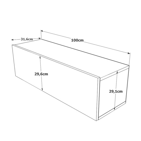Έπιπλο τηλεόρασης επιτοίχιο Serit pakoworld λευκό-oak 100x31,5x29,5εκ Έπιπλο τηλεόρασης επιτοίχιο Serit pakoworld λευκό-oak 100x31,5x29,5εκ