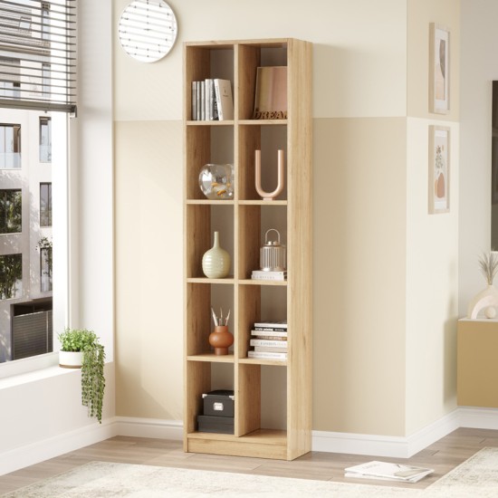Βιβλιοθήκη Oteca 10θέσεων pakoworld oak 51.1x25.4x180εκ Βιβλιοθήκη Oteca 10θέσεων pakoworld oak 51.1x25.4x180εκ