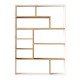 Βιβλιοθήκη Decora pakoworld σε oak-λευκό απόχρωση 90x22x123.6εκ