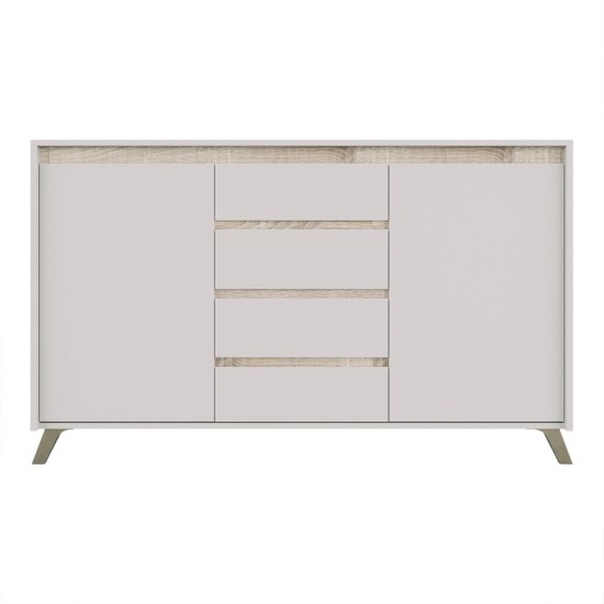 Μπουφές Belka pakoworld κρεμ με oak 155x45x93,7εκ Μπουφές Belka pakoworld κρεμ με oak 155x45x93,7εκ