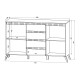 Μπουφές Belka pakoworld κρεμ με oak 155x45x93,7εκ Μπουφές Belka pakoworld κρεμ με oak 155x45x93,7εκ