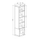Σύνθετο σαλονιού Norda pakoworld κρεμ με oak 187x40x58.4εκ