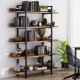 Βιβλιοθήκη Almond pakoworld καρυδί-μαύρο 119x27x185εκ Βιβλιοθήκη Almond pakoworld καρυδί-μαύρο 119x27x185εκ