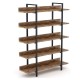 Βιβλιοθήκη Almond pakoworld καρυδί-μαύρο 119x27x185εκ Βιβλιοθήκη Almond pakoworld καρυδί-μαύρο 119x27x185εκ