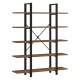Βιβλιοθήκη Esthon pakoworld καρυδί-μαύρο μέταλλο 120x32x184εκ