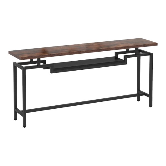 Κονσόλα Onole pakoworld σε καρυδί - μαύρο μέταλλο 170x35x82εκ