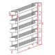 Βιβλιοθήκη Musha pakoworld μέταλλο μαύρο με oak απόχρωση 120x27x185εκ
