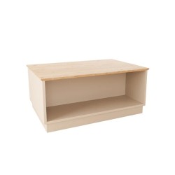 Τραπέζι Monik pakoworld σε oak-ανοιχτό γκρι απόχρωση 90x56x40εκ