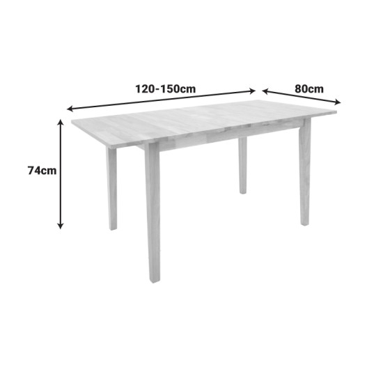 Τραπεζαρία Dallan Country pakoworld 5τεμ σε φυσική απόχρωση rubberwood 120-150x80x74εκ Τραπεζαρία Dallan Country pakoworld 5τεμ σε φυσική απόχρωση rubberwood 120-150x80x74εκ