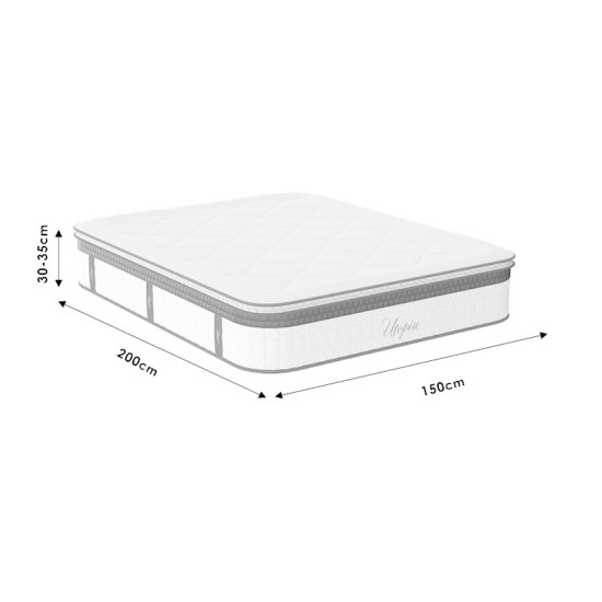 Κρεβάτι με στρώμα Nevil-Utopia pakoworld ύφασμα ανθρακί 150x200εκ Κρεβάτι με στρώμα Nevil-Utopia pakoworld ύφασμα ανθρακί 150x200εκ