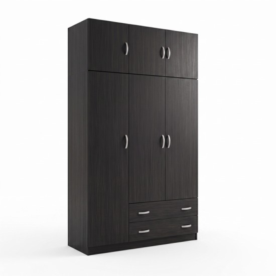Ντουλάπα τρίφυλλη με πατάρι Alvia pakoworld wenge 150x51x240εκ Ντουλάπα τρίφυλλη με πατάρι Alvia pakoworld wenge 150x51x240εκ