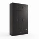 Ντουλάπα τρίφυλλη με πατάρι Alvia pakoworld wenge 150x51x240εκ Ντουλάπα τρίφυλλη με πατάρι Alvia pakoworld wenge 150x51x240εκ