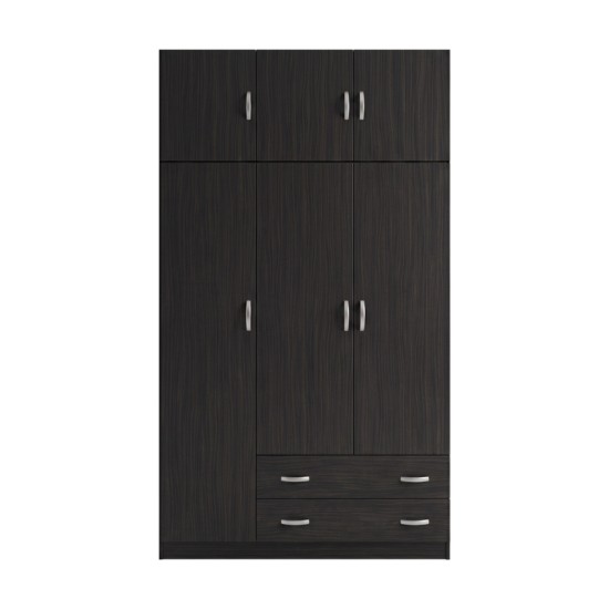 Ντουλάπα τρίφυλλη με πατάρι Alvia pakoworld wenge 150x51x240εκ Ντουλάπα τρίφυλλη με πατάρι Alvia pakoworld wenge 150x51x240εκ