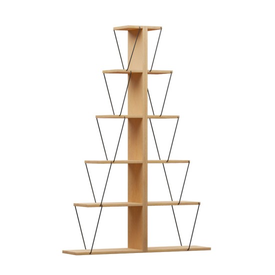 Βιβλιοθήκη mini Tars pakoworld sonoma-μαύρο 100x22x150εκ