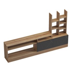 Σύνθετο σαλονιού Seruno pakoworld oak - μαύρο μαρμάρου 170x25x100εκ Σύνθετο σαλονιού Seruno pakoworld oak - μαύρο μαρμάρου 170x25x100εκ