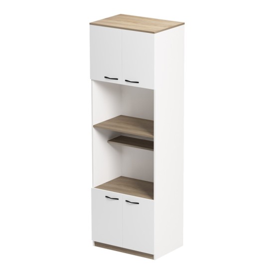 Ντουλάπα κουζίνας Rowan pakoworld σε λευκή-sonoma απόχρωση 60x42x182εκ