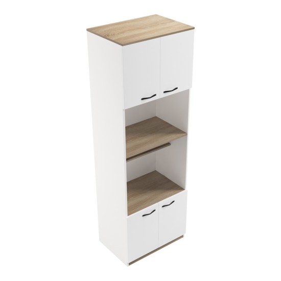 Ντουλάπα κουζίνας Rowan pakoworld σε λευκή-sonoma απόχρωση 60x42x182εκ