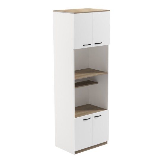 Ντουλάπα κουζίνας Rowan pakoworld σε λευκή-sonoma απόχρωση 60x42x182εκ