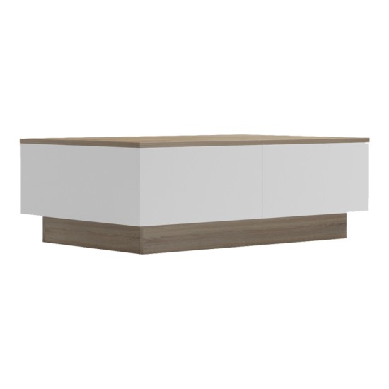 Τραπέζι σαλονιού Winey pakoworld σε sonoma-λευκή απόχρωση 90x60x31.5εκ Τραπέζι σαλονιού Winey pakoworld σε sonoma-λευκή απόχρωση 90x60x31.5εκ