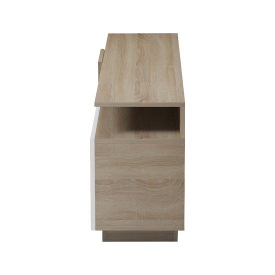 Έπιπλο τηλεόρασης Vendora pakoworld σε sonoma-λευκή απόχρωση 150x29.5x46.3εκ