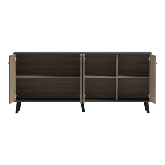 Μπουφές Tuscany pakoworld sonoma-ανθρακί 180x40x78.6εκ Μπουφές Tuscany pakoworld sonoma-ανθρακί 180x40x78.6εκ