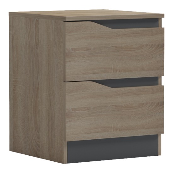 Κομοδίνο Verena pakoworld sonoma-ανθρακί 40x40x50εκ Κομοδίνο Verena pakoworld sonoma-ανθρακί 40x40x50εκ