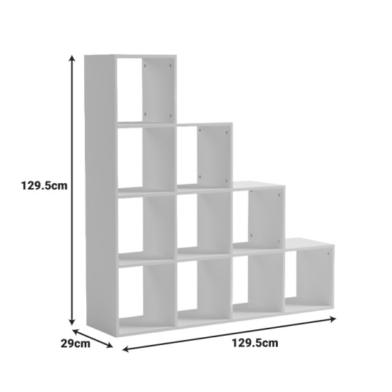Βιβλιοθήκη Scala pakoworld ανθρακί 129.5x29x129.5εκ