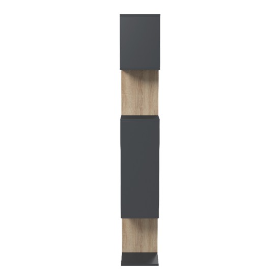 Βιβλιοθήκη Mito pakoworld ανθρακί - sonoma 108.5x25x161εκ Βιβλιοθήκη Mito pakoworld ανθρακί - sonoma 108.5x25x161εκ