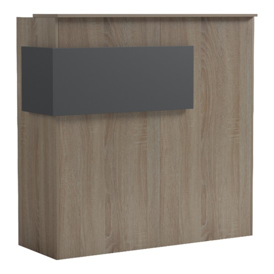 Γραφείο reception Optima pakoworld με led sonoma-ανθρακί 110x40x110εκ